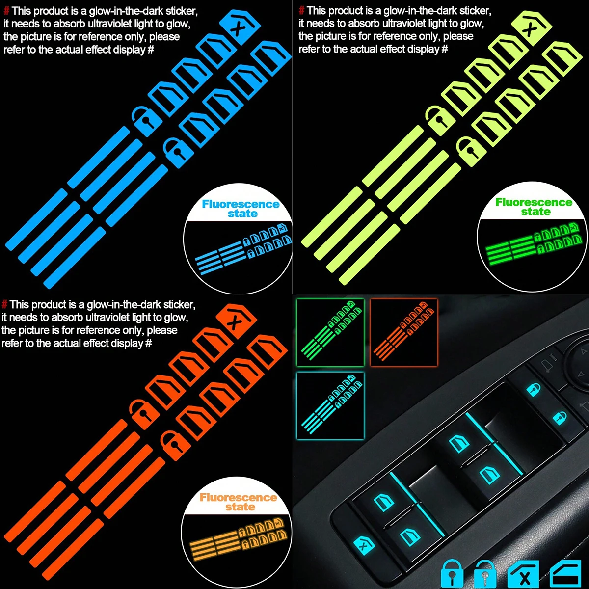 Car Accessories For Inside - 18개 자동차 창문 제어 버튼 야광