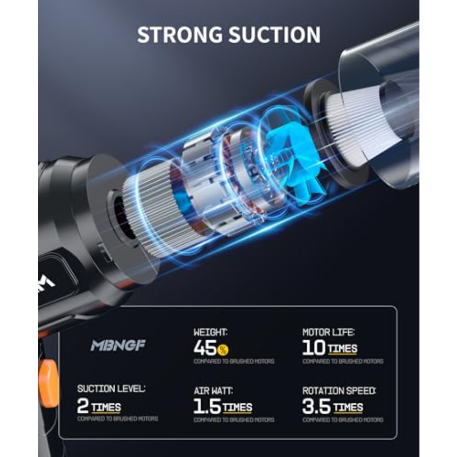 고출력 흡입 블로워 기능을 갖춘 휴대용 무선 자동차 진 - Car Vacuum Cleaner 리뷰 및 가격