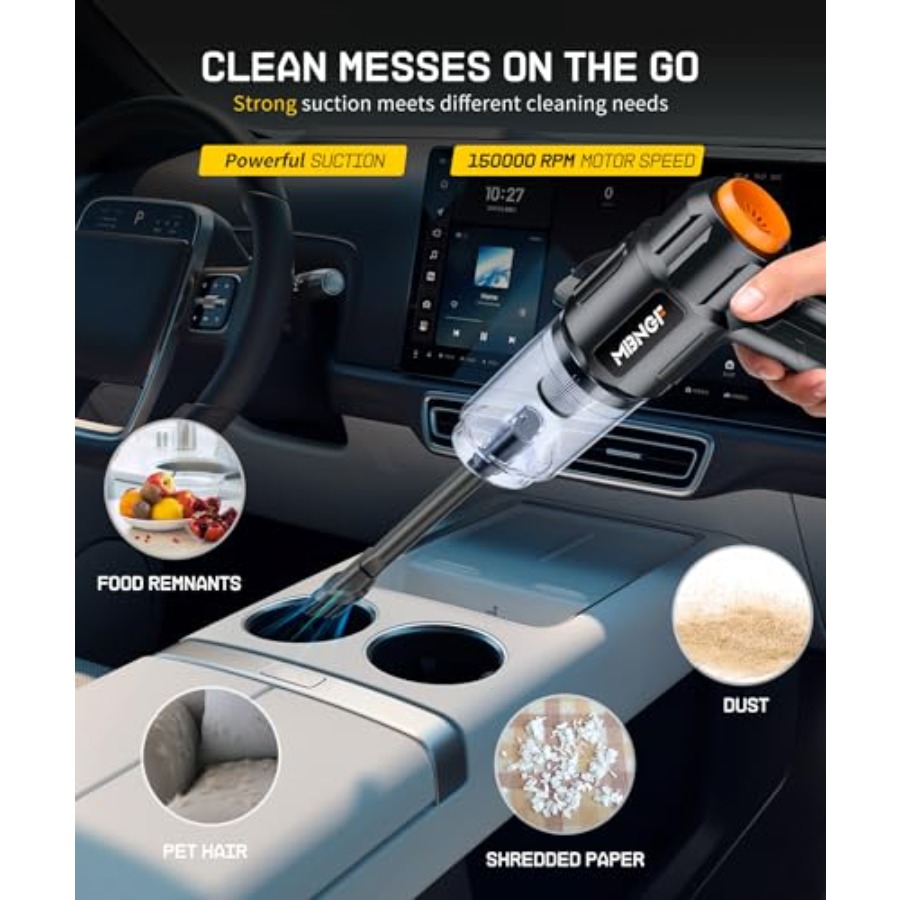 고출력 흡입 블로워 기능을 갖춘 휴대용 무선 자동차 진 - Car Vacuum Cleaner 리뷰 및 가격