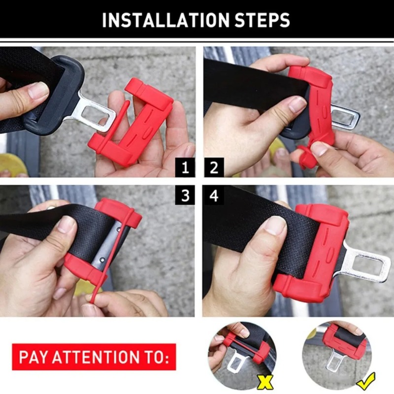 2pcs 자동차 안전 벨트 클립 실리콘 보호 커버 홀더 - Car Accessories For Inside 리뷰 및 가격