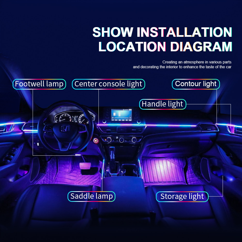 6/10/14/18 in 1 LED 아크릴 자동차 무드 - Led Interior Ambient Light 리뷰 및 가격